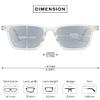 VEVESMUNDO Tinted Reading Sunglasses with Blue Light Filter, Rectangular, UV Protection, +2.0, 1 Piece, Transparent & Gray Lenses view 2
