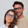 OPULIZE RIO Reading Glasses with Blue-Light Filter, 2-Pack, Flat-Top Frame, Black and Blue Tortoiseshell, +1.00 view 3