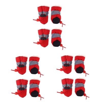Sosoport 3-Piece Red Dog Boots with Non-Slip Soles