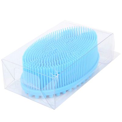 Silicone Baby Sensory Massage Brush Training Comb, Rose Red/Blue (Blue)