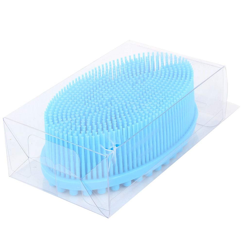 Silicone Baby Sensory Massage Brush Training Comb, Rose Red/Blue (Blue)