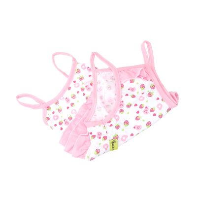 Sosoport 2-Piece Pet Skirt with Strawberry Pattern, Cotton Summer Dog Clothing for Small Dogs