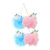 Healvian 4-Piece Unicorn Loofah Sponges for Kids view 1