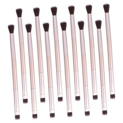 20 Gold Aluminum Double-Ended Eyeshadow Brushes with Synthetic Bristles