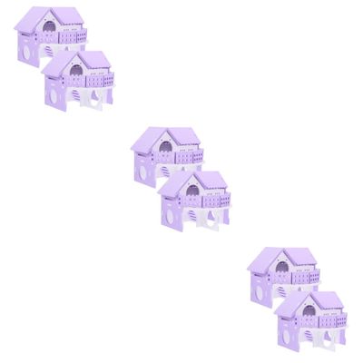 VANZACK 6-Piece Double-Layer Hamster Hideout Villa for Hamsters and Guinea Pigs