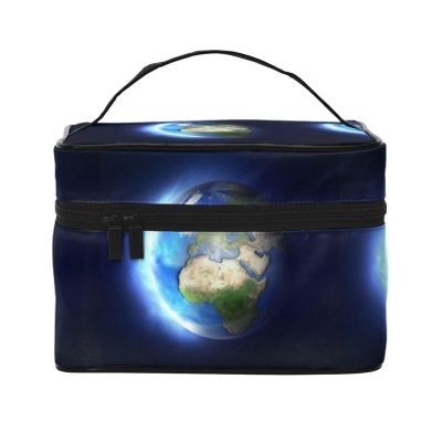 Glowing Earth Gothic Wallpaper Cosmetic Bag, Travel Makeup Case