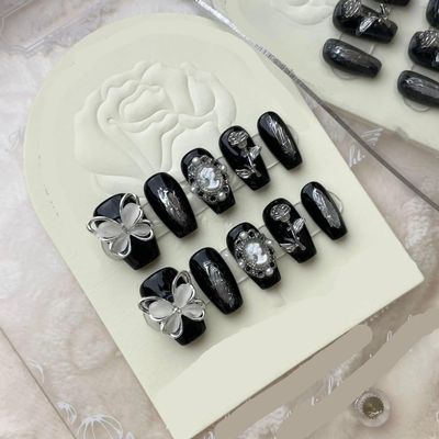 Heavy Industry Collection Phototherapy Handmade Nails with Lightweight Luxury Full-Diamond Nail Stickers (Size: 605, Color: S)