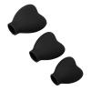 Ghzste 3-Piece Makeup Brush Covers, Portable Heart-Shaped Silicone Protective Caps, Black view 2