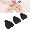 Ghzste 3-Piece Makeup Brush Covers, Portable Heart-Shaped Silicone Protective Caps, Black view 3