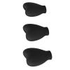 Ghzste 3-Piece Makeup Brush Covers, Portable Heart-Shaped Silicone Protective Caps, Black view 4
