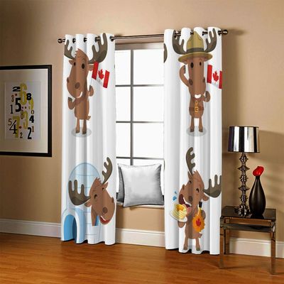 GOKSEL Blackout Curtains, 2 Panels, 117 W x 138 H cm, Moose Design