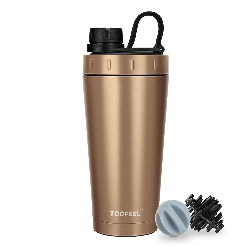 TOOFEEL 20 oz Insulated Stainless Steel Protein Shaker Bottle