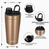 TOOFEEL 20 oz Insulated Stainless Steel Protein Shaker Bottle view 4