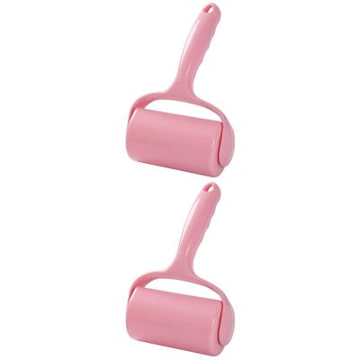 Lint Roller, 4-Piece Pet Hair Remover Set, Pink Plastic