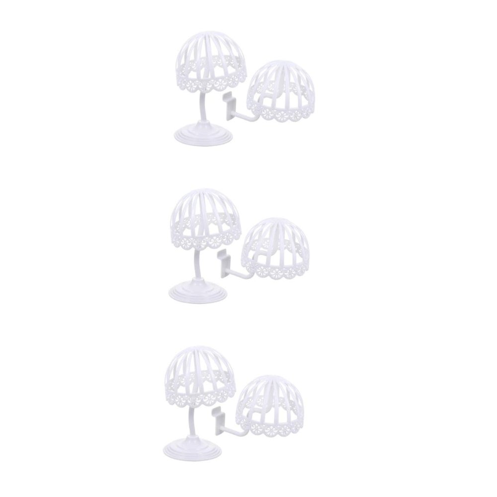 MAGICLULU 6-Piece Multifunctional Plastic Wig Stand for Wigs and Hats, Half-Moon Tabletop Stand for Hair Styling and Display, for Salons and Home
