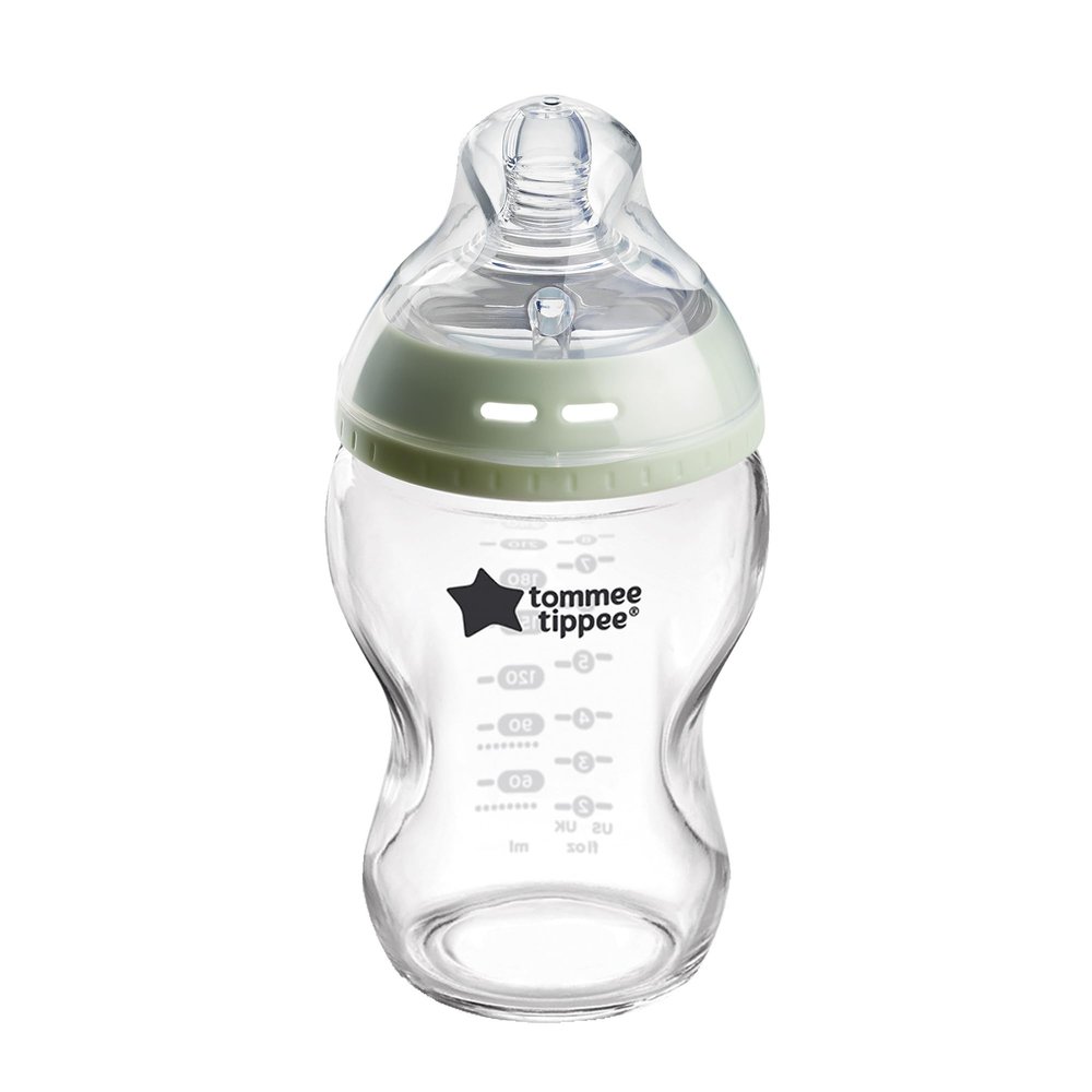 Tommee Tippee Natural Start Anti-Colic Glass Baby Bottle, 250 ml, 1-Pack