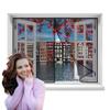 Magnetic Window Screen, 95 x 190 cm, Telescoping Curtain, Black view 1