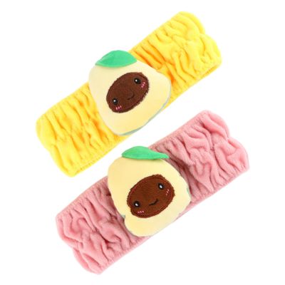 Avocado Cosmetic Headbands for Face Washing, Yellow
