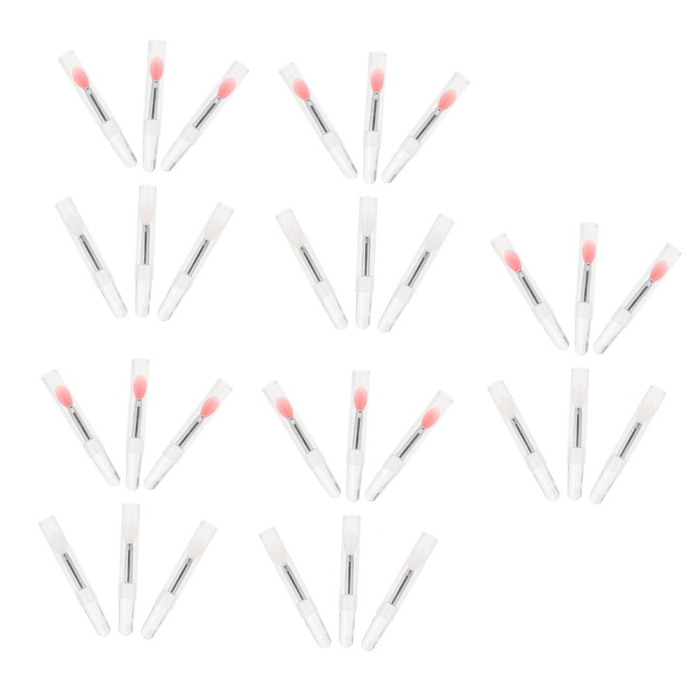 FOMIYES 30-Piece Lip Brush Set with Caps for Lip Care and Eye Makeup