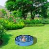 Relaxdays Dog Pool, H x D: 20 x 80 cm, Foldable, with Drain Valve, PVC & MDF, Blue view 2
