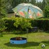 Relaxdays Dog Pool, H x D: 20 x 80 cm, Foldable, with Drain Valve, PVC & MDF, Blue view 3
