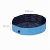 Relaxdays Dog Pool, H x D: 20 x 80 cm, Foldable, with Drain Valve, PVC & MDF, Blue view 4