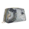 Luxurise Portable Leather Makeup Bag with Marble Print, All-Over Design, Luxurise Marble, One Size view 2