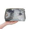 Luxurise Portable Leather Makeup Bag with Marble Print, All-Over Design, Luxurise Marble, One Size view 4