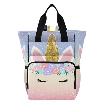 ISAOA Unicorn Diaper Bag, Cute Magical Large Laptop Backpack, Travel Backpack, Daypack, Lunch Bag with Insulated Pockets, Stroller Straps, Waterproof, #10, One Size