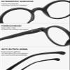 Lanomi Retro Round Reading Glasses for Women and Men, Lightweight Black, 2.75 Magnification view 4