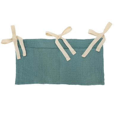 Baby Crib Organizer Hanging Storage Bag, 2-in-1, Blue