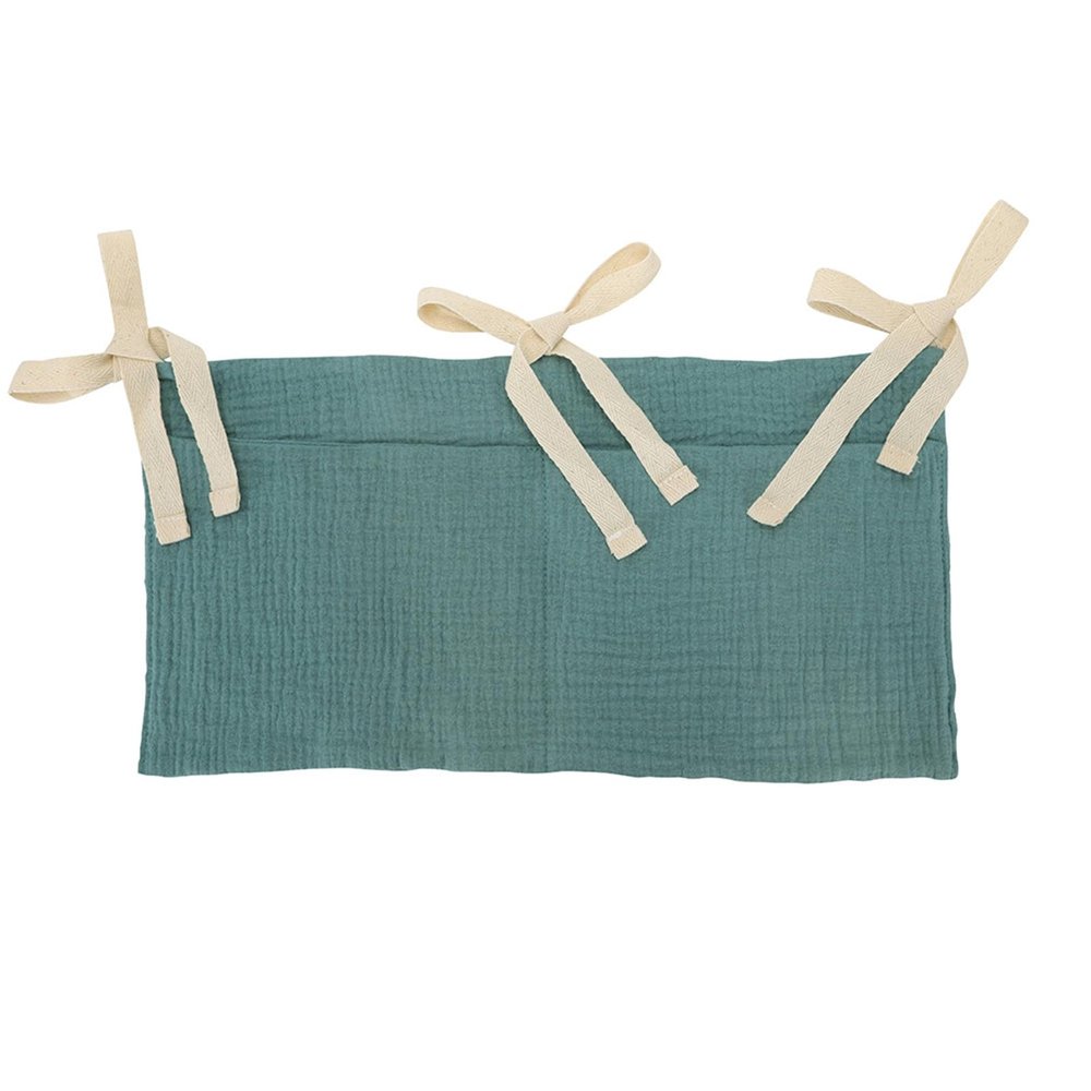 Baby Crib Organizer Hanging Storage Bag, 2-in-1, Blue
