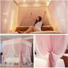 GLMGBP Square-Post Canopy Bed Curtain with Holder, Courtyard-Style Princess Room Mosquito Net (Green, 150 x 200 cm / 59 x 79 in; Pink with Lights, 180 x 200 cm) view 3