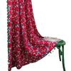 AMDXD Red and Green Blackout Curtains with Ruffle Tape, Christmas Tassel Floral Pattern, Cotton Linen, 150 x 160 cm (W x H) view 1