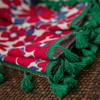 AMDXD Red and Green Blackout Curtains with Ruffle Tape, Christmas Tassel Floral Pattern, Cotton Linen, 150 x 160 cm (W x H) view 4