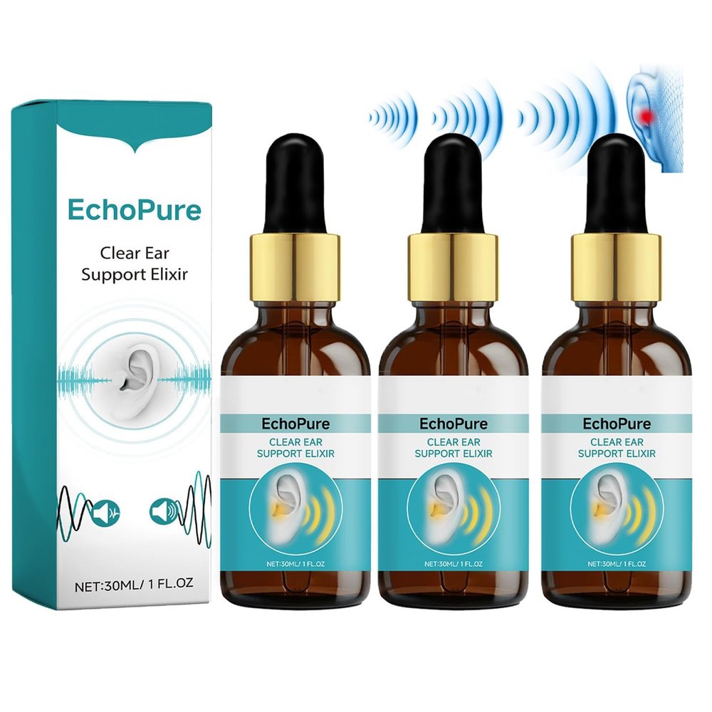 EchoPure Organic Ear Support Elixir, Tinnitus Relief Spray, 3-Pack