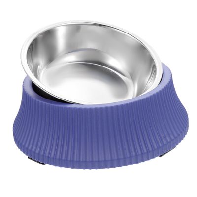 INOOMP Detachable Dog Bowl Set for Large and Small Dogs, Non-Slip, Smoke Blue