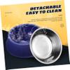 INOOMP Detachable Dog Bowl Set for Large and Small Dogs, Non-Slip, Smoke Blue view 2