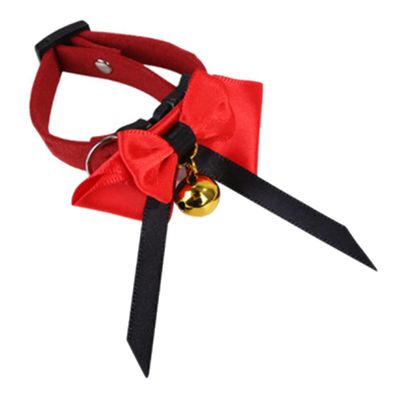 Milisten Handmade Bird Collar with Red Fabric and Metal Bell