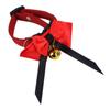 Milisten Handmade Bird Collar with Red Fabric and Metal Bell view 1