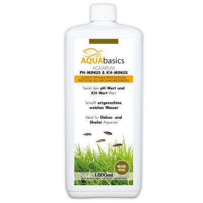 AQUAbasics Aquarium pH Minus + KH Minus for Soft-Water Fish, 1 Liter
