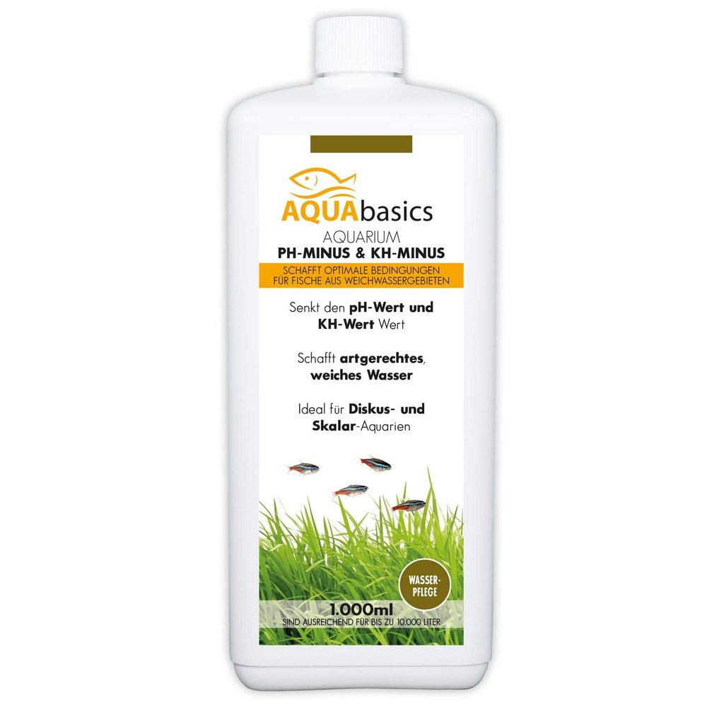 AQUAbasics Aquarium pH Minus + KH Minus for Soft-Water Fish, 1 Liter