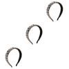 FRCOLOR 3-Piece Baroque Crystal Pearl Headbands with Rhinestones view 1