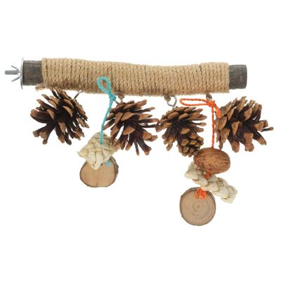 BESPORTBLE Natural Wood Bird Perch, Multifunctional Cage Toy for Parrots, Parakeets and Pet Birds