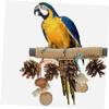 BESPORTBLE Natural Wood Bird Perch, Multifunctional Cage Toy for Parrots, Parakeets and Pet Birds view 3