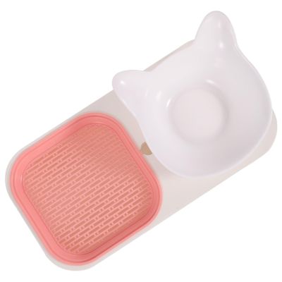Cat Food Bowl with Cat Grass Cup, Multifunctional Plastic Bowl