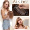 Women’s Hair Topper with Bangs, Middle Part, Straight Indian Human Hair, Silk Base, 7 x 12.5 cm view 4