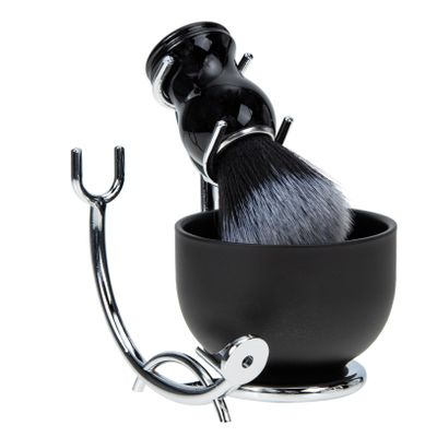 MAGICLULU Men's Shaving Set with Bowl and Stand, Black