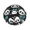 Panda Shower Cap with Cute Face, Reusable, Double-Layer Waterproof view 1