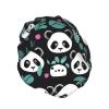 Panda Shower Cap with Cute Face, Reusable, Double-Layer Waterproof view 2